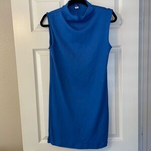 NWT OLD NAVY Blue Sleeveless Knit Mini Dress with Mock Neck
